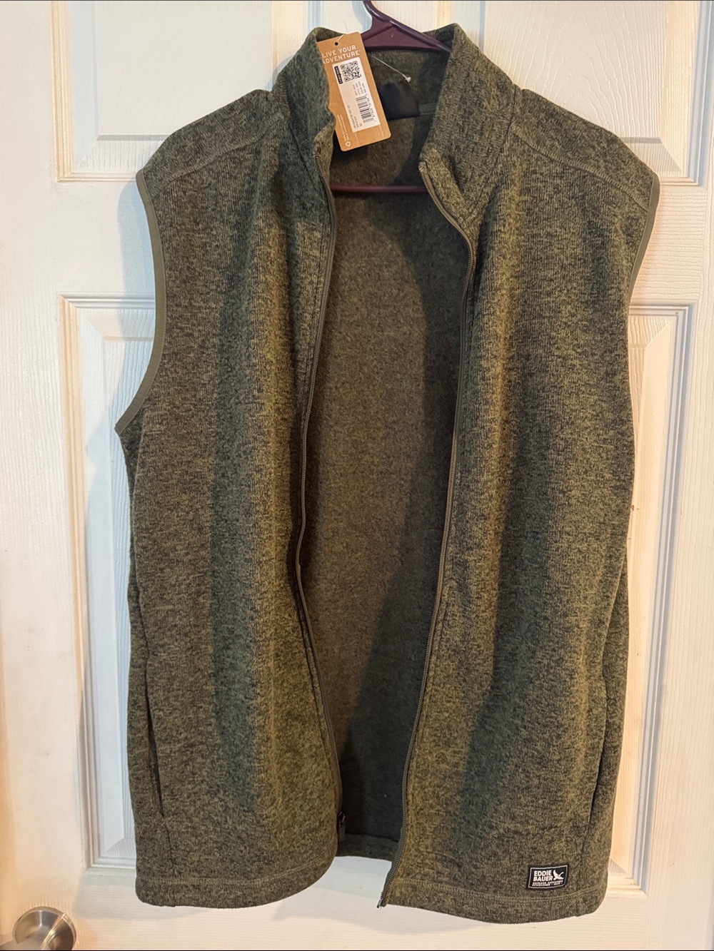 Eddie Bauer Olive Green Men's Fleece Vest